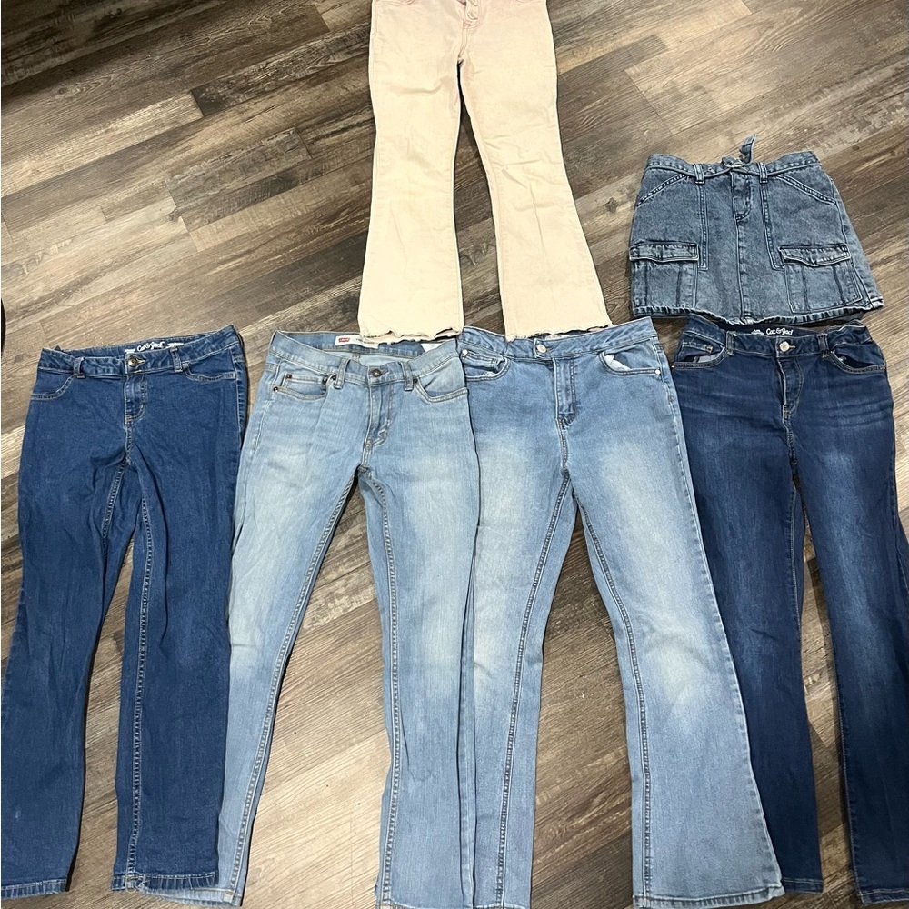 Cat & Jack Blue and Light Blue Women's Flare Jeans
